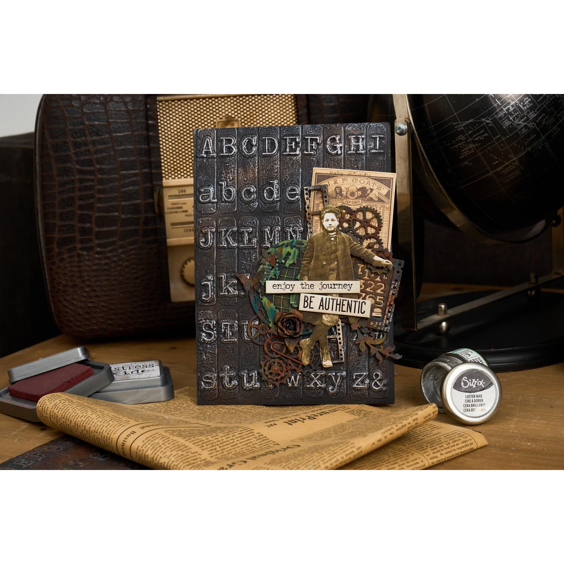 Sizzix - Tim Holtz - 3-D Texture Fades Embossing Folder - Typewriter Large-ScrapbookPal