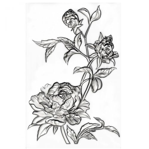 Sizzix - Tim Holtz - 3-D Textured Impressions Embossing Folder - Mini Roses-ScrapbookPal