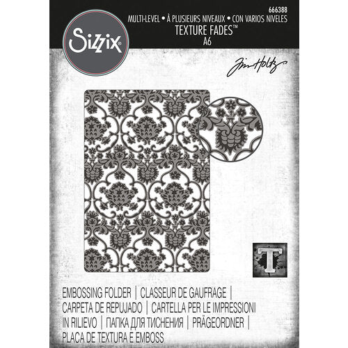 Sizzix - Tim Holtz - Multi-Level Texture Fades Embossing Folder - Tapestry-ScrapbookPal