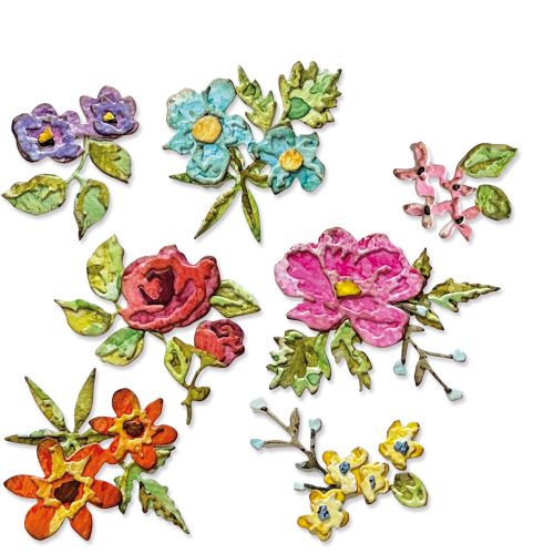 Sizzix - Tim Holtz - Thinlits Dies - Brushstroke Flowers Mini-ScrapbookPal