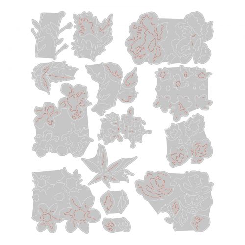 Sizzix - Tim Holtz - Thinlits Dies - Brushstroke Flowers Mini - Scratch & Dent-ScrapbookPal