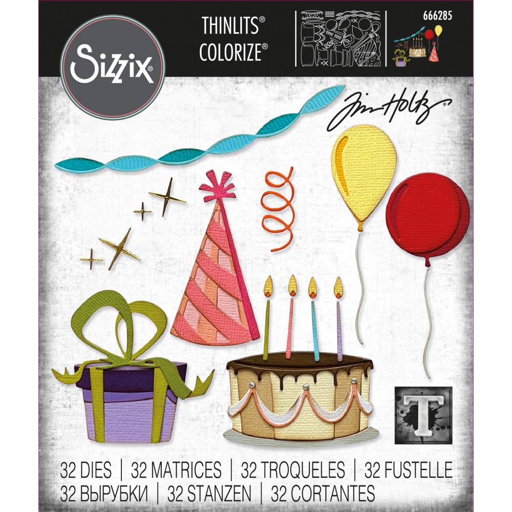 Sizzix - Tim Holtz - Thinlits Dies - Celebrate Colorize-ScrapbookPal