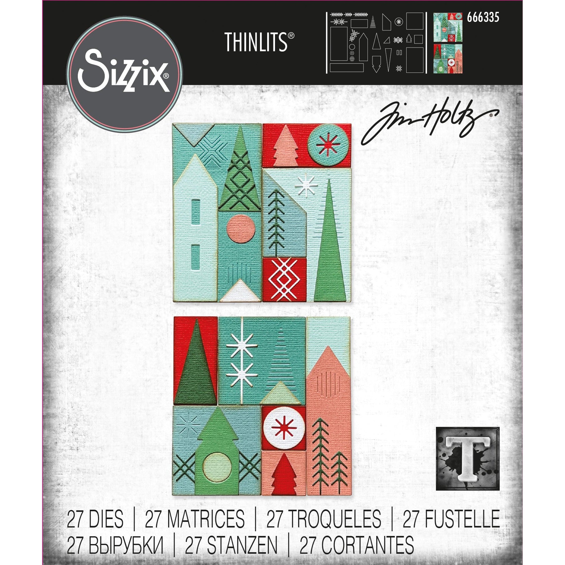 Sizzix - Tim Holtz - Thinlits Dies - Holiday Blocks-ScrapbookPal