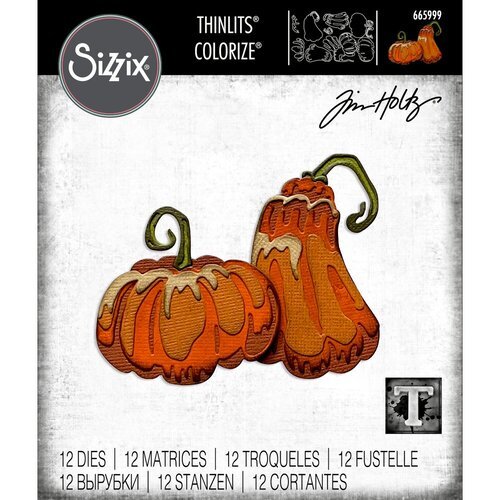 Sizzix - Tim Holtz - Thinlits Dies - Pumpkin Duo Colorize-ScrapbookPal
