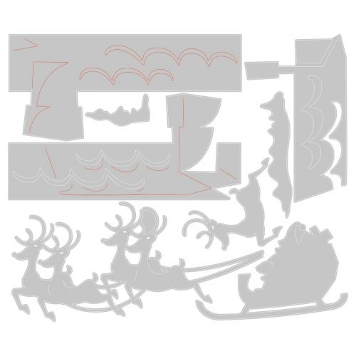 Sizzix - Tim Holtz - Thinlits Dies - Reindeer Sleigh-ScrapbookPal