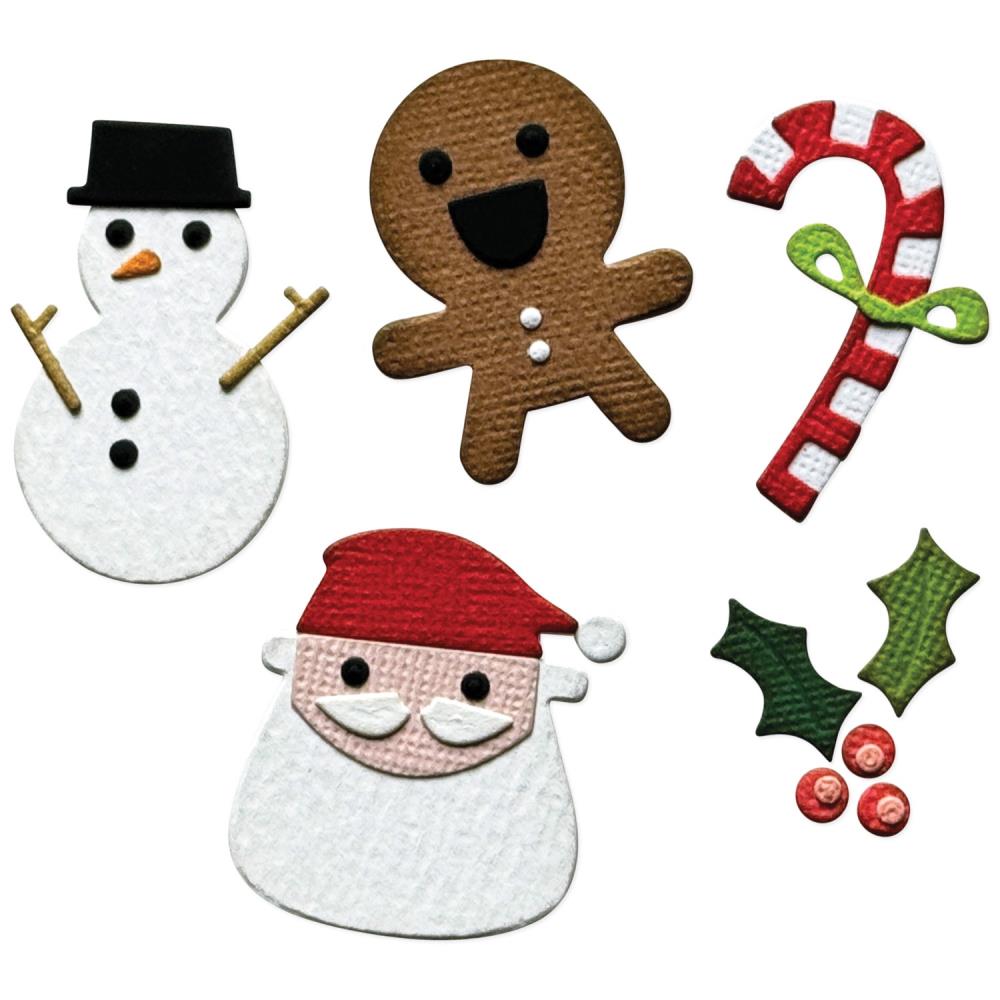 Sizzix - Tim Holtz - Thinlits Dies &amp; Texture Fades Embossing Folder - Vault Christmas Minis-ScrapbookPal