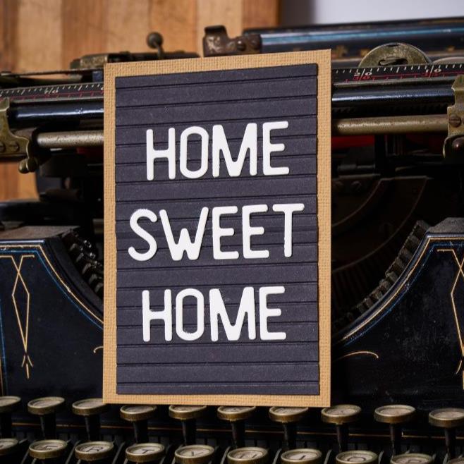 Sizzix - Tim Holtz - Thinlits Dies & Texture Fades Embossing Folder - Vault Letterboard - Scratch & Dent-ScrapbookPal