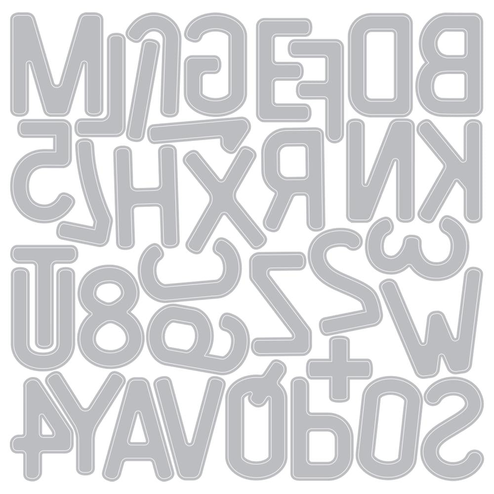 Sizzix - Tim Holtz - Thinlits Dies & Texture Fades Embossing Folder - Vault Letterboard - Scratch & Dent-ScrapbookPal