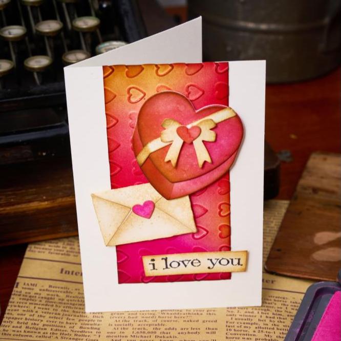 Sizzix - Tim Holtz - Thinlits Dies & Texture Fades Embossing Folder - Vault Love Notes - Scratch & Dent-ScrapbookPal