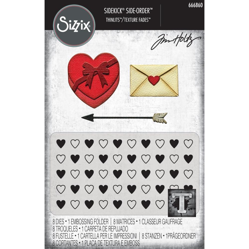 Sizzix - Tim Holtz - Thinlits Dies & Texture Fades Embossing Folder - Vault Love Notes - Scratch & Dent-ScrapbookPal