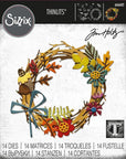 Sizzix - Tim Holtz - Thinlits Dies - Vault Foliage Wreath-ScrapbookPal