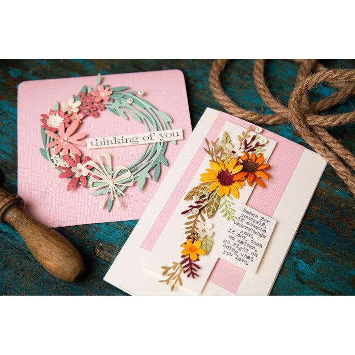 Sizzix - Tim Holtz - Thinlits Dies - Vault Funky Floral Wreath-ScrapbookPal