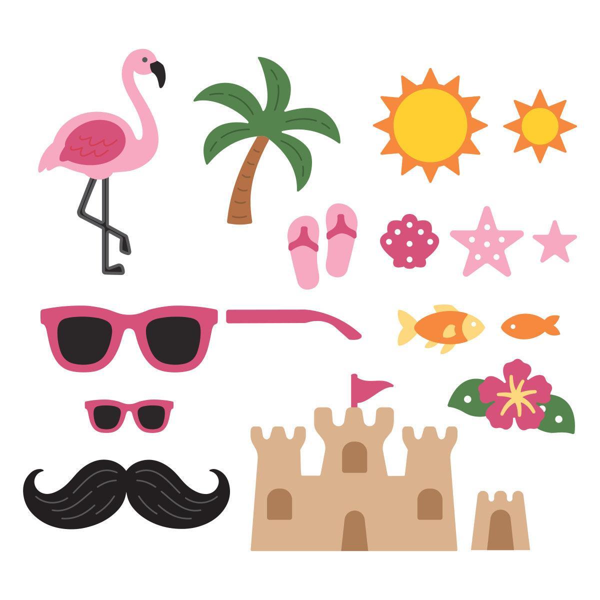 Spellbinders - 3D Felt Décor Summer Collection - Dies - Summer Embellishments-ScrapbookPal