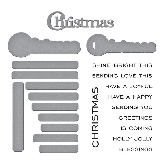 Spellbinders - All About Christmas Collection - Clear Stamps & Dies - Christmas Sentiments-ScrapbookPal