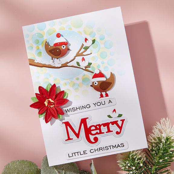 Spellbinders - All About Christmas Collection - Clear Stamps &amp; Dies - Merry Sentiments-ScrapbookPal