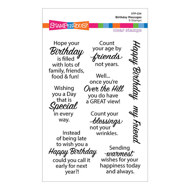 Spellbinders - All the Sentiments Collection - Clear Stamps - Birthday Messages-ScrapbookPal