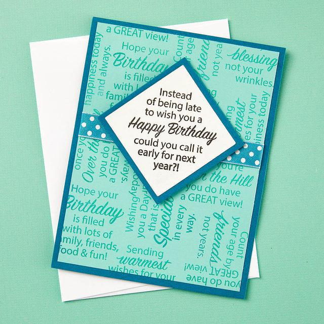 Spellbinders - All the Sentiments Collection - Clear Stamps - Birthday Messages-ScrapbookPal