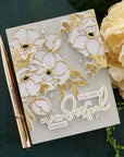 Spellbinders - Anemone Blooms Collection - Glimmer Hot Foil Plate - Hello, Friend Sentiments-ScrapbookPal