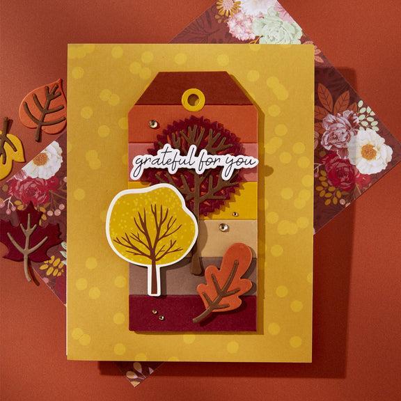 Spellbinders - Autumn Archives Collection - Press Plate &amp; Dies - Autumn Sentiments-ScrapbookPal