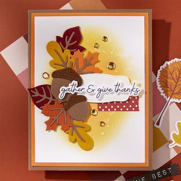 Spellbinders - Autumn Archives Collection - Press Plate &amp; Dies - Autumn Sentiments-ScrapbookPal