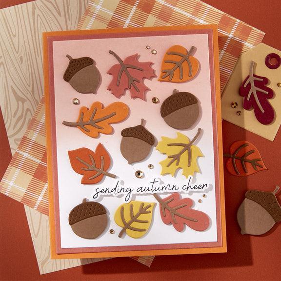 Spellbinders - Autumn Archives Collection - Press Plate &amp; Dies - Autumn Sentiments-ScrapbookPal
