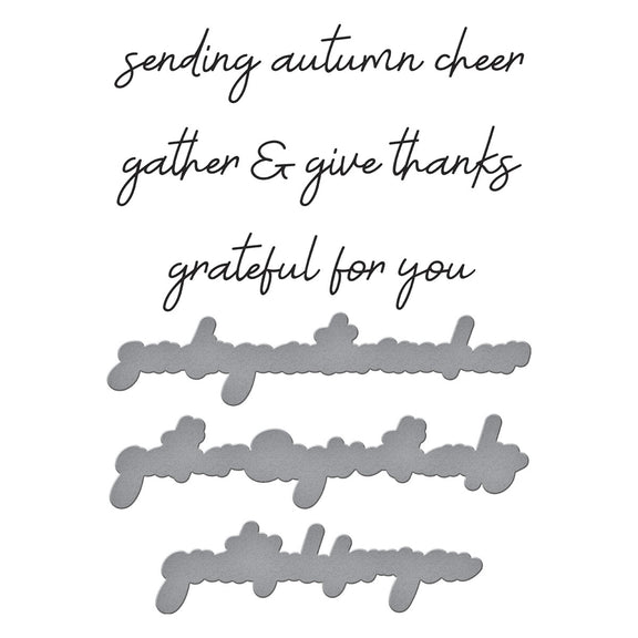 Spellbinders - Autumn Archives Collection - Press Plate &amp; Dies - Autumn Sentiments-ScrapbookPal