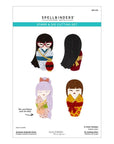 Spellbinders - Autumn in Kyoto Collection - Clear Stamp & Dies - Autumn Kokeshi Dolls-ScrapbookPal