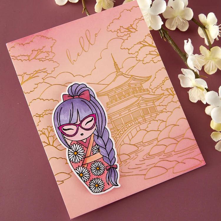 Spellbinders - Autumn in Kyoto Collection - Clear Stamps - Autumn in Kyoto-ScrapbookPal