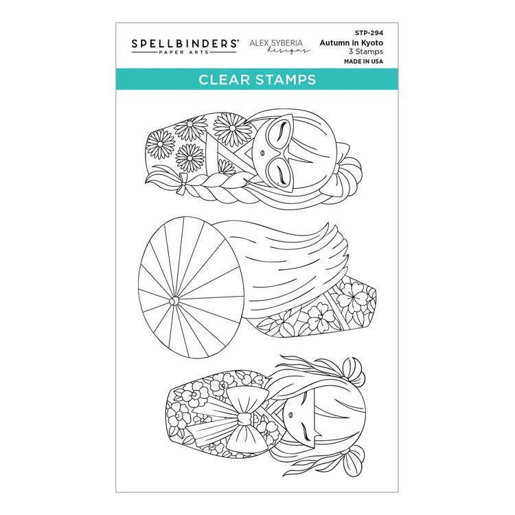 Spellbinders - Autumn in Kyoto Collection - Clear Stamps - Autumn in Kyoto-ScrapbookPal