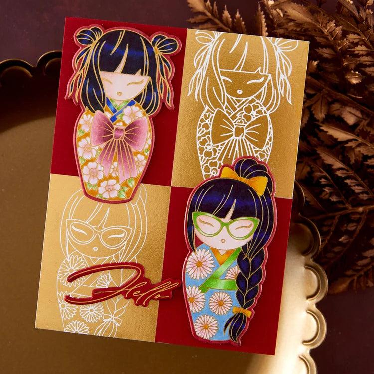 Spellbinders - Autumn in Kyoto Collection - Letterpress + Foil Plate &amp; Dies - Autumn in Kyoto-ScrapbookPal
