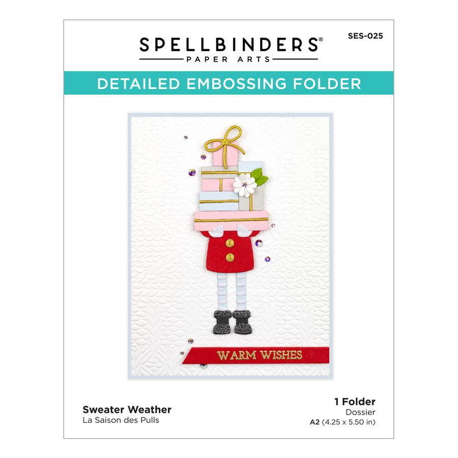 Spellbinders - Be Merry Collection - Embossing Folder - Sweater Weather-ScrapbookPal