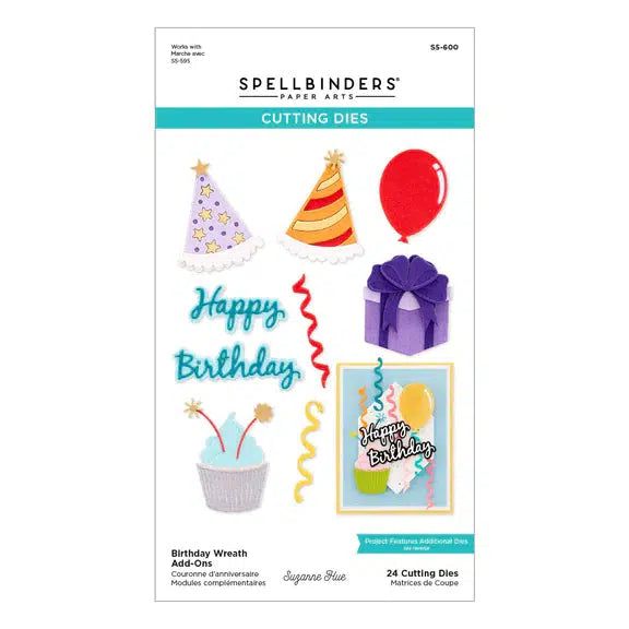 Spellbinders - Beautiful Wreaths Collection - Dies - Birthday Wreath Add-Ons-ScrapbookPal