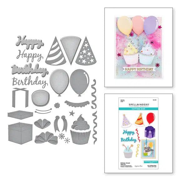 Spellbinders - Beautiful Wreaths Collection - Dies - Birthday Wreath Add-Ons-ScrapbookPal