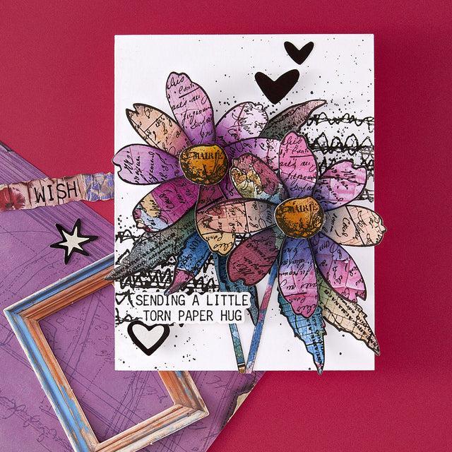 Spellbinders - Beautifully Imperfect Collection - Clear Stamps & Dies - Sculpted Scripted Floral-ScrapbookPal