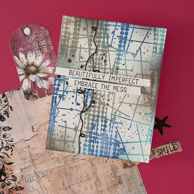 Spellbinders - Beautifully Imperfect Collection - Press Plate - Grungy Background-ScrapbookPal