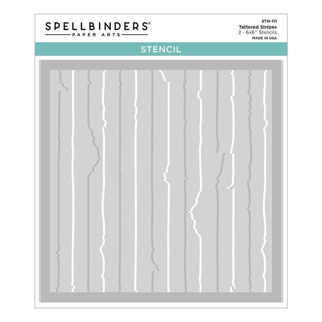 Spellbinders - Beautifully Imperfect Collection - Stencils - Tattered Stripes-ScrapbookPal
