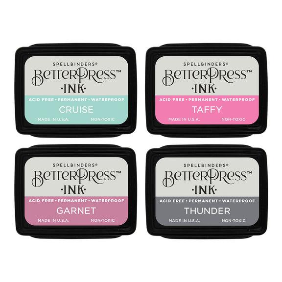 Spellbinders - BetterPress - Mini Ink Set - Jet Set, 4 pack-ScrapbookPal