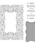 Spellbinders - BetterPress - Press Plate & Dies - Swirl Birthday Frame-ScrapbookPal