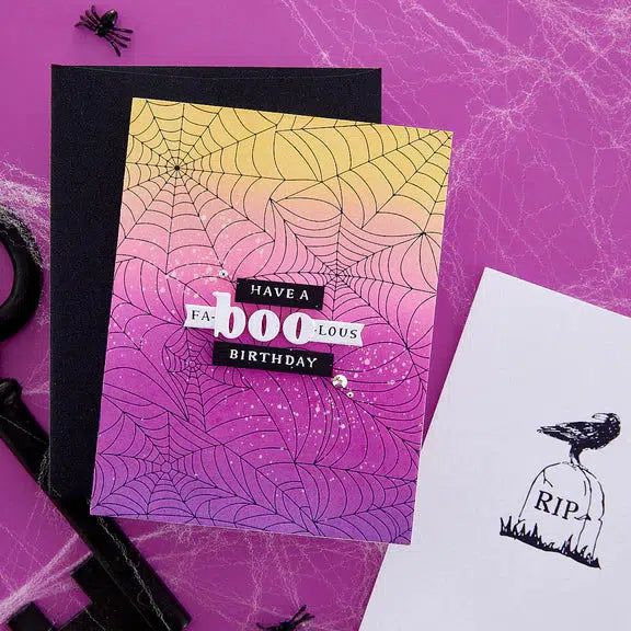 Spellbinders - Betterpress Halloween Collection - Press Plate - Spider Web Background-ScrapbookPal