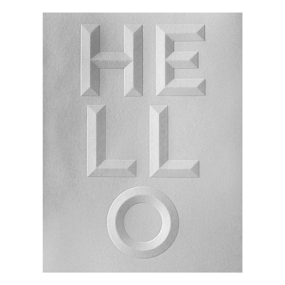 Spellbinders - Beveled Sentiment A2 Cardfronts Collection - 3D Embossing Folder - Beveled Hello-ScrapbookPal