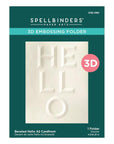 Spellbinders - Beveled Sentiment A2 Cardfronts Collection - 3D Embossing Folder - Beveled Hello-ScrapbookPal