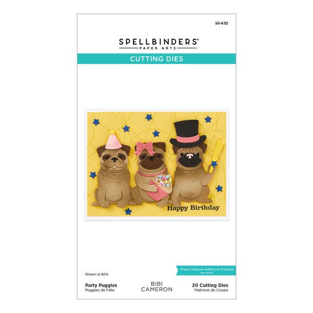 Spellbinders - Bibi&#39;s Cats and Pugs Collection - Dies - Party Puggles-ScrapbookPal