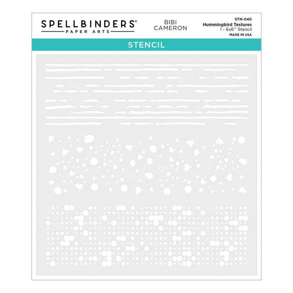 Spellbinders - Bibi&#39;s Hummingbirds Collection - Stencils - Hummingbird Textures-ScrapbookPal