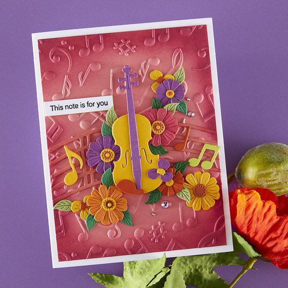 Spellbinders - Bibi's Musical Notes Collection - 3D Embossing Folder - Musical Notes-ScrapbookPal