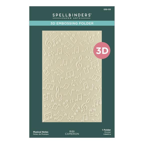 Spellbinders - Bibi's Musical Notes Collection - 3D Embossing Folder - Musical Notes-ScrapbookPal
