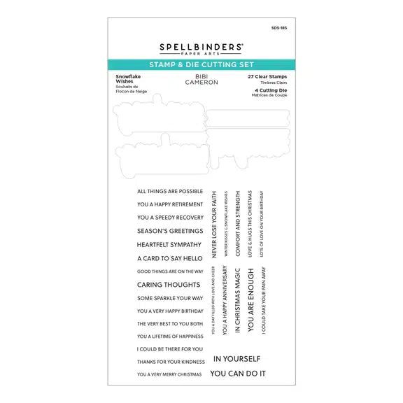 Spellbinders - Bibi's Snowflakes Collection - Clear Stamps & Dies - Snowflake Wishes-ScrapbookPal