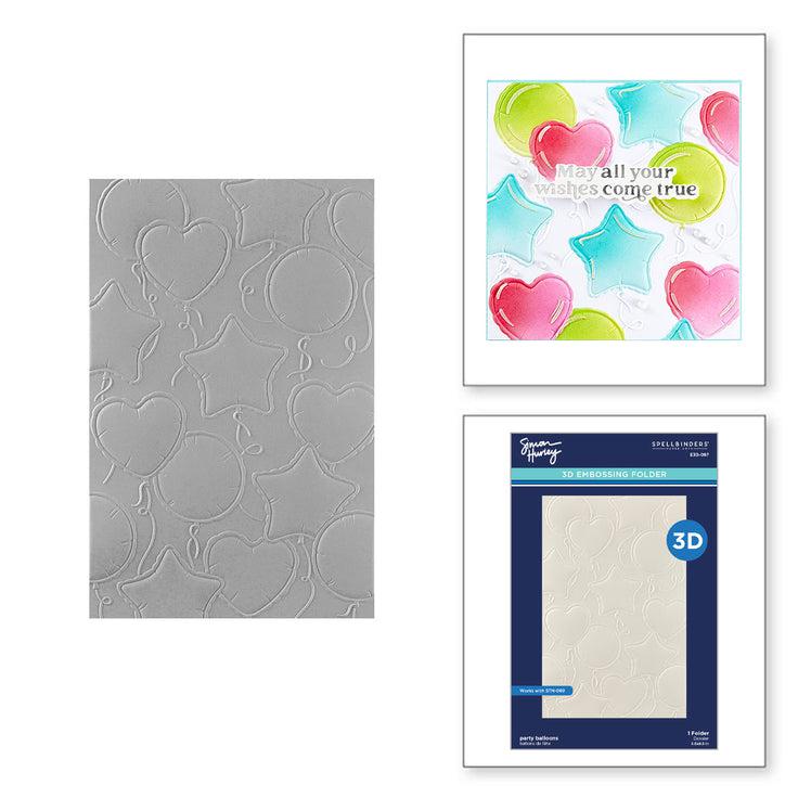 Spellbinders - Birthday Bash Collection - 3D Embossing Folder - Party Balloons-ScrapbookPal