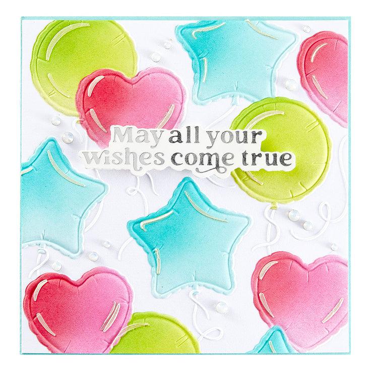 Spellbinders - Birthday Bash Collection - 3D Embossing Folder &amp; Stencils - Party Balloons-ScrapbookPal