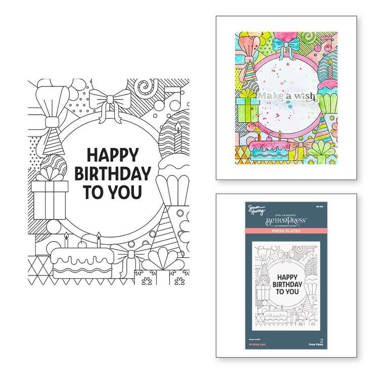 Spellbinders - Birthday Bash Collection - Press Plates - Birthday Bash-ScrapbookPal