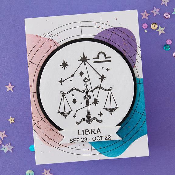 Spellbinders - Block Print Zodiacs Collection - Registration Press + Foil Plates - Block Print Libra-ScrapbookPal